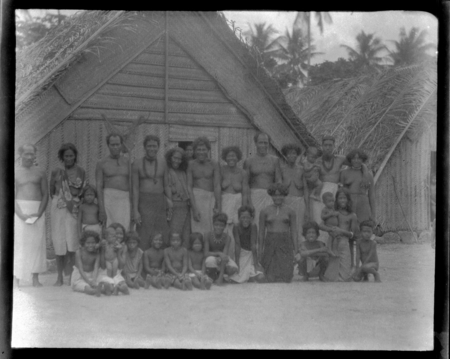 Group portrait, men, women and children of Sikaiana