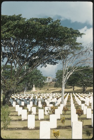 Graves at Bomana War Cemetery near Port Moresby, Papua New Guinea