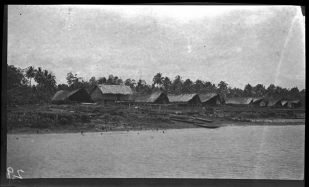 Houses on the coast at Utuia village, Gulf Province