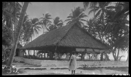 Meeting house on Nanumea, Tuvalu, called the aahiga or maneapa