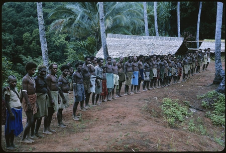 Aftermath of Marching Rule: Uru people make a line to shake hands with visiting ethnographer.