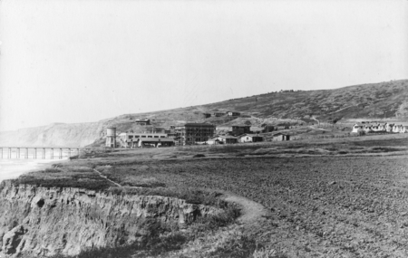 Scripps Institution for Biological Research campus, with library building under construction. Institution was re-named Scr...