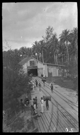 Men loading copra at Kavieng, New Ireland