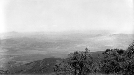 South of San Vicente, from &quot;red-face&quot; on mountain on west side of San Vicente Valley, looking toward the Sierra San Pedro ...