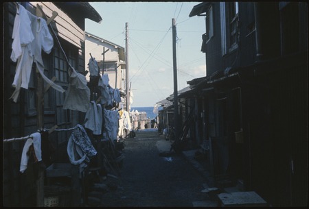 Japan street scene, narrow alleyway