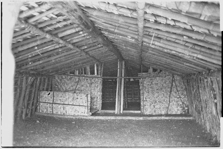 Woman&#39;s house, sleeping quarters (rear), pig stall (center), fireplace and cooking area at entrance