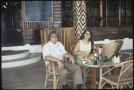 Edwin Cook and Susan Pflanz-Cook at Mendana Hotel, Honiara, Guadalcanal