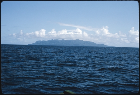 Island from sea, appears to be the island of Savo.