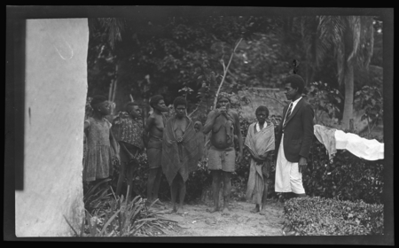 Malakai Veisamasama, on right, treating hookworm disease for Malekula people
