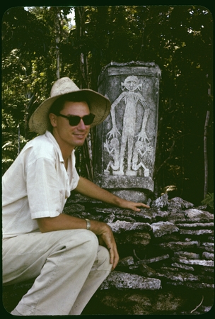 Harold Scheffler with dolo, burial urn