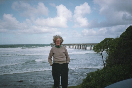 Freda Reid at Scripps Pier, before 1987