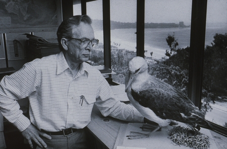 Joseph L. Reid with Albatross Award from American Miscellaneous Society. October 1988