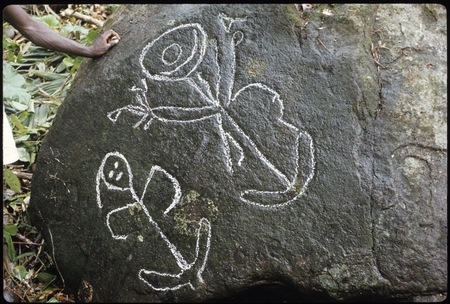 Petroglyph rock drawing