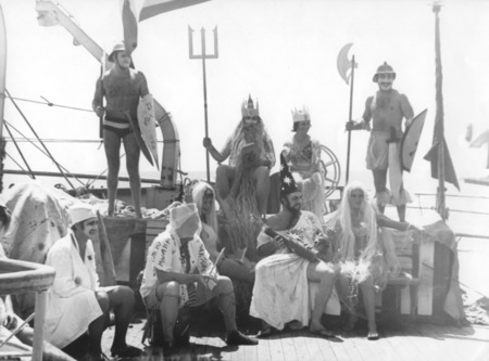 King Neptune&#39;s Court during an Equator crossing the line ceremony, onboard Soviet R/V Dmitry Mendeleev. Scripps Institutio...
