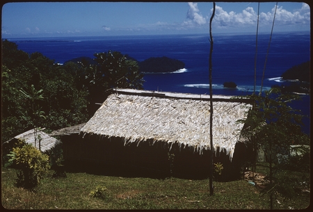 House at Ngarinaasuru, with Sinalagu Harbour behind.
