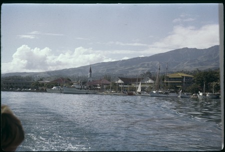 Papeete harbor, sailboats and small ships