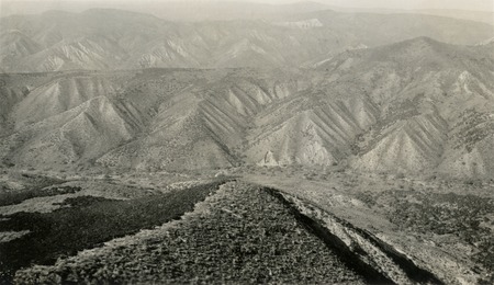 Socorro Canyon, facing northeast showing typical monte dividing line on nearby slope