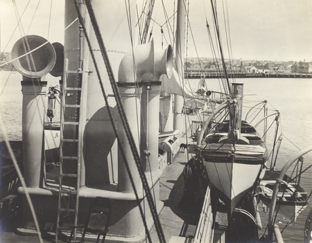 The deck of the U.S. Fisheries steamer Albatross in the San Diego harbor. 1904.