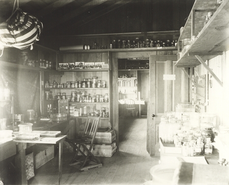 One the laboratories in the &quot;Little Green Laboratory&quot; at La Jolla Cover, which housed the Marine Biological Association of...