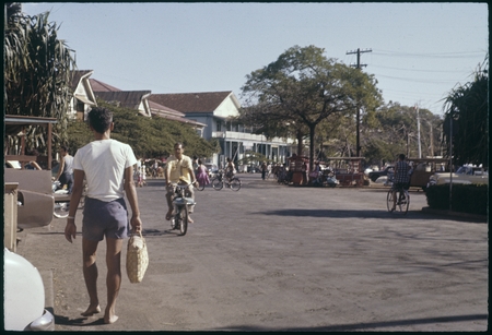 Papeete street scene, bicycle riders