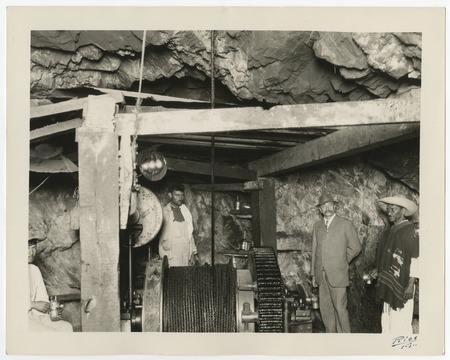 James Howard and mine workers at the Amparo Mine, Jalisco