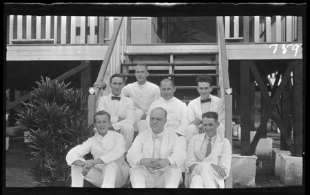 Lambert in center front and his health survey assistants, probably in Port Moresby