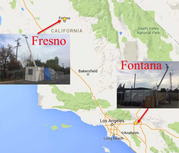 Aerosol Composition and Size Measurements at Fresno and Fontana
