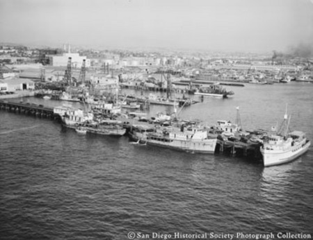 Tuna boats docked at Fisherman&#39;s Marine Corporation dock