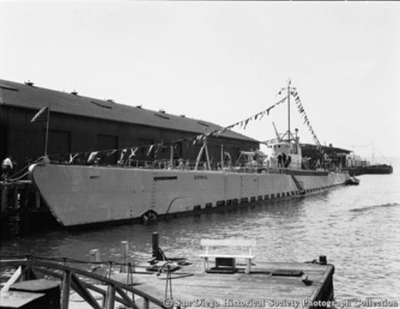 Docked submarine USS Narwhal