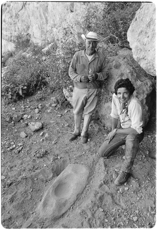 Tacho Arce, left, and Enrique Hambleton with mortero