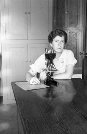 Easter Ellen Cupp with microscope