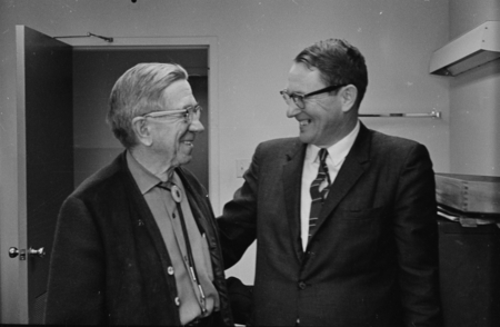 Stillman Berry visits USNM-Mullusks. SSB [S. Stillman Berry] and Woody Williams