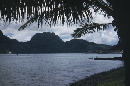 A view of Pago Pago harbor, as photographed by a member of the Capricorn Expedition (1952-1953) during a stopover in Ameri...
