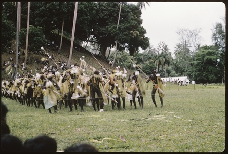 Dancers with shields and spears