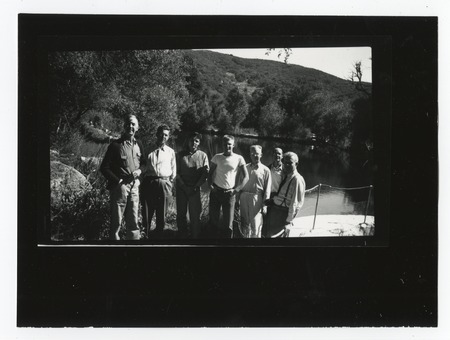 Unidentified group portrait, near lake