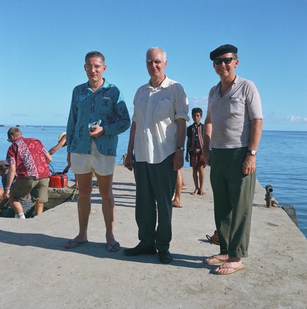 Philippe Aubin (Le Resident de France), Edward Crisp Bullard and Edward L. Winterer, Futuna Island. Nova Expedition, July ...