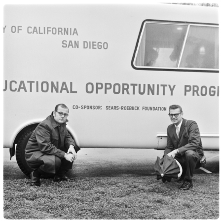Educational Opportunity Program bus presented to UCSD by Sears Roebuck Foundation