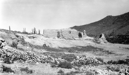 Mission ruins of San Fernando de Velicatá, facing east