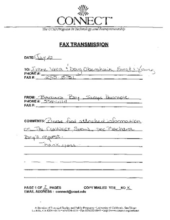 Fax Transmission | Library Digital Collections | UC San Diego Library