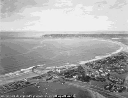 Aerial view of Coronado coastline and Point Loma