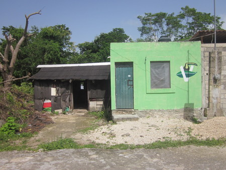 House in Muxupip with national political Partido Ecologico Verde/Ecological Green Party sign or propaganda