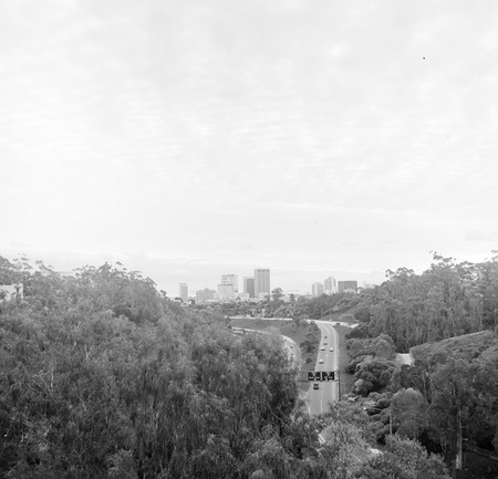 Aerial view of San Diego and Interstate 5 (looking south)