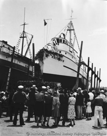 Launching of tuna boat Kathryn