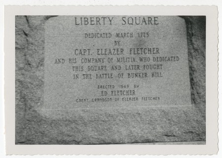 Liberty Square memorial engraving, Massachusetts