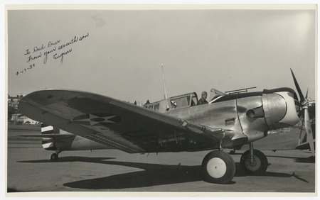 Eugene Fletcher in Army Air Corps plane