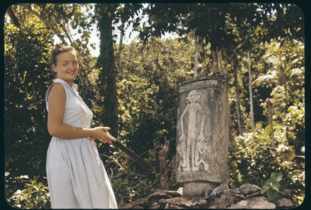 Anne Scheffler at burial urn