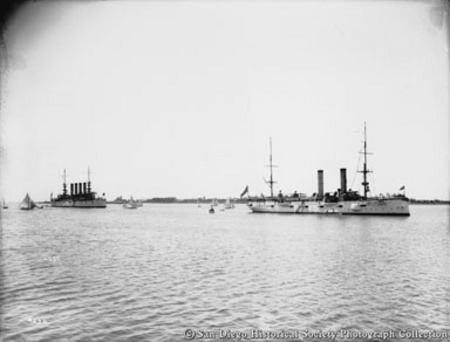 USS Chicago and other ships on San Diego Bay