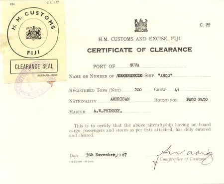 Certificate of Clearance