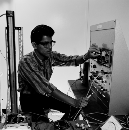 Student with control board, UC San Diego