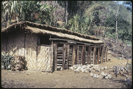 Pig house at Kwiop Duwai, built as part of government project, intended to house a boar to improve local breeding stock